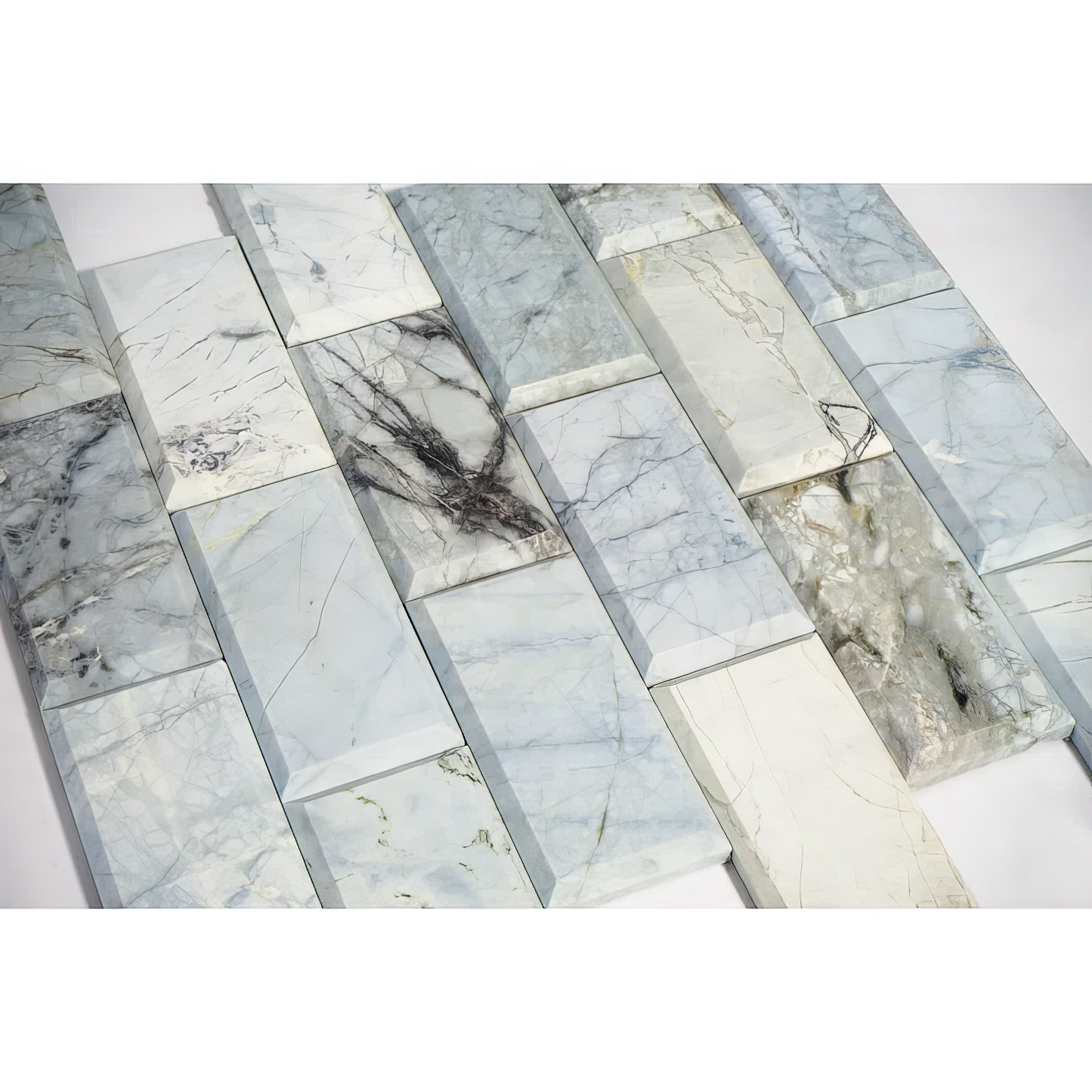 Blue 2x4 Polished Marble Mosaic Tile For Walls & Floors