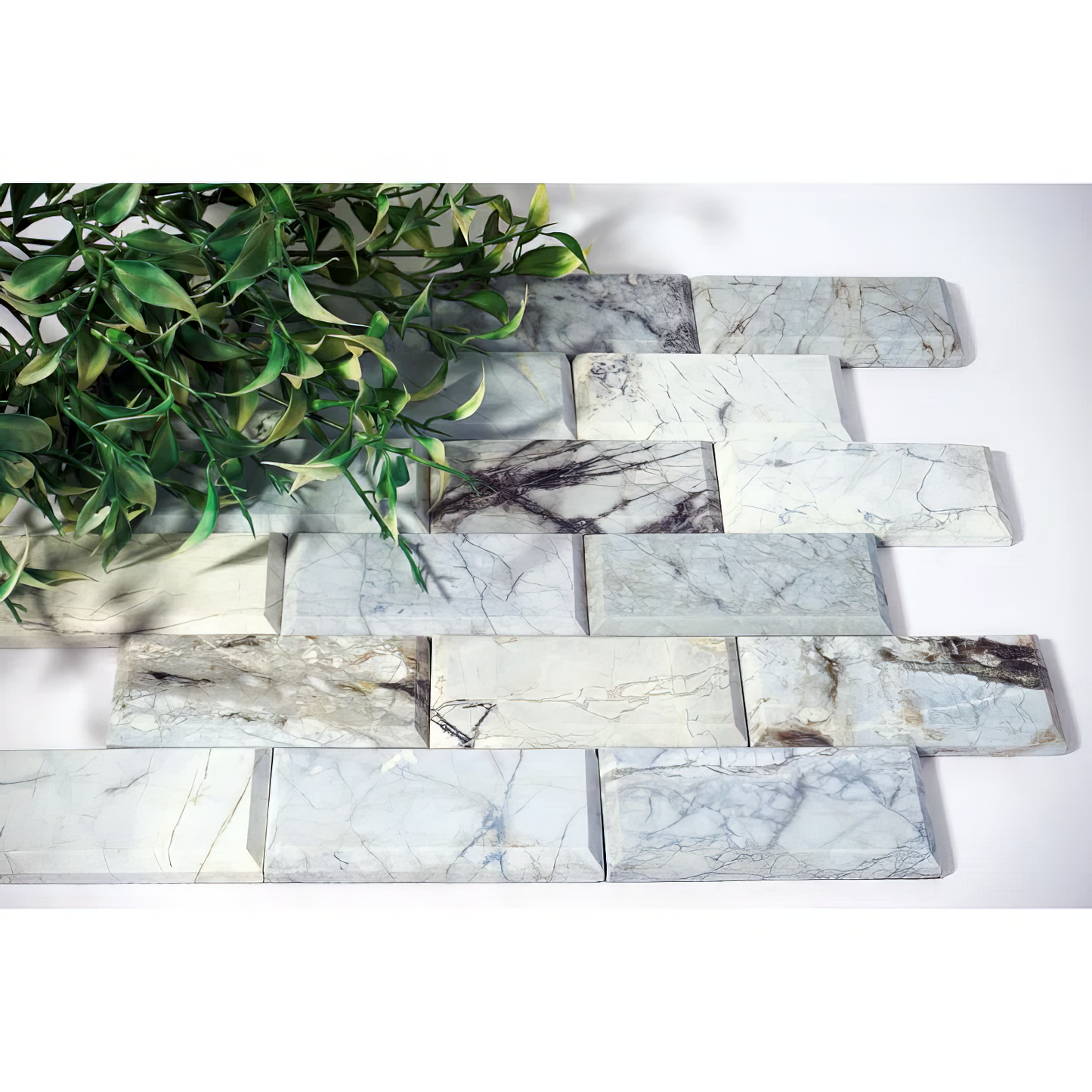 Blue 2x4 Polished Marble Mosaic Tile For Walls & Floors