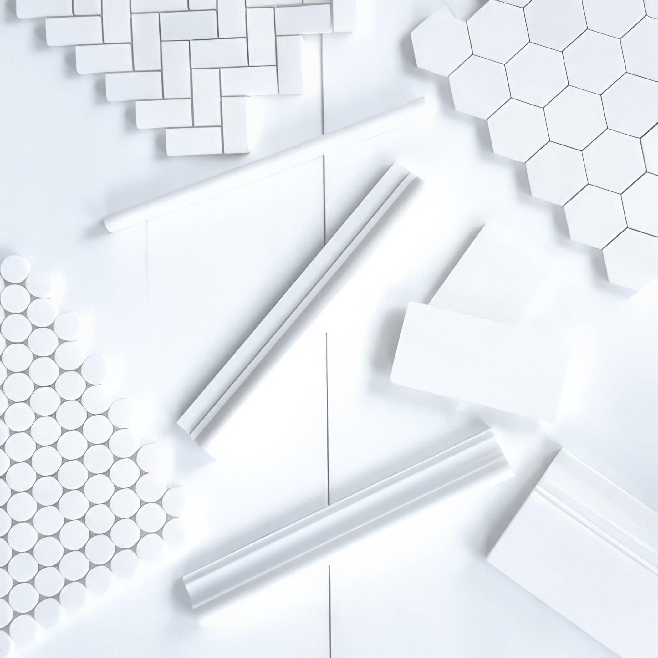 Bianco Dolomite Corner Shelf Polished White Marble Tile Trim For Walls & Floors - MARICERA