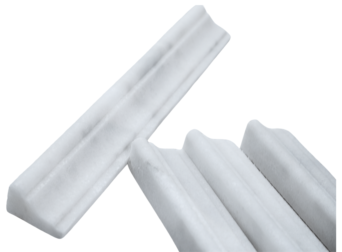 Bianco Chair Rail Honed White Marble Tile Trim For Walls & Floors
