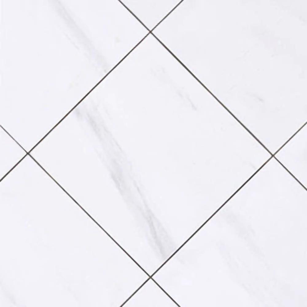 Bianco Dolomite 12x12 Polished White Marble Tile For Walls & Floors Beveled - MARICERA