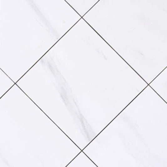 Bianco Dolomite 12x12 Polished White Marble Tile For Walls & Floors Beveled - MARICERA