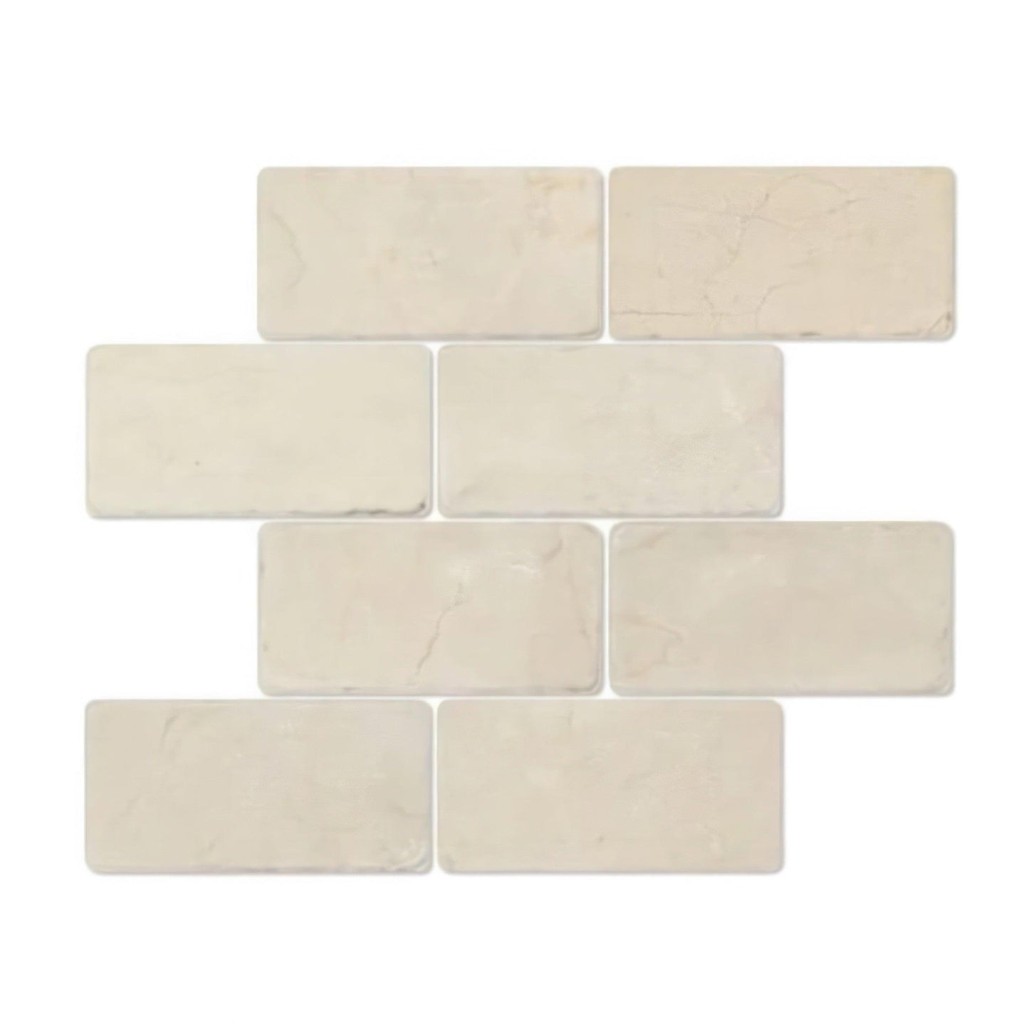 Crema Marfil 3x6 Tumbled Beige Marble Tile For Walls & Floors