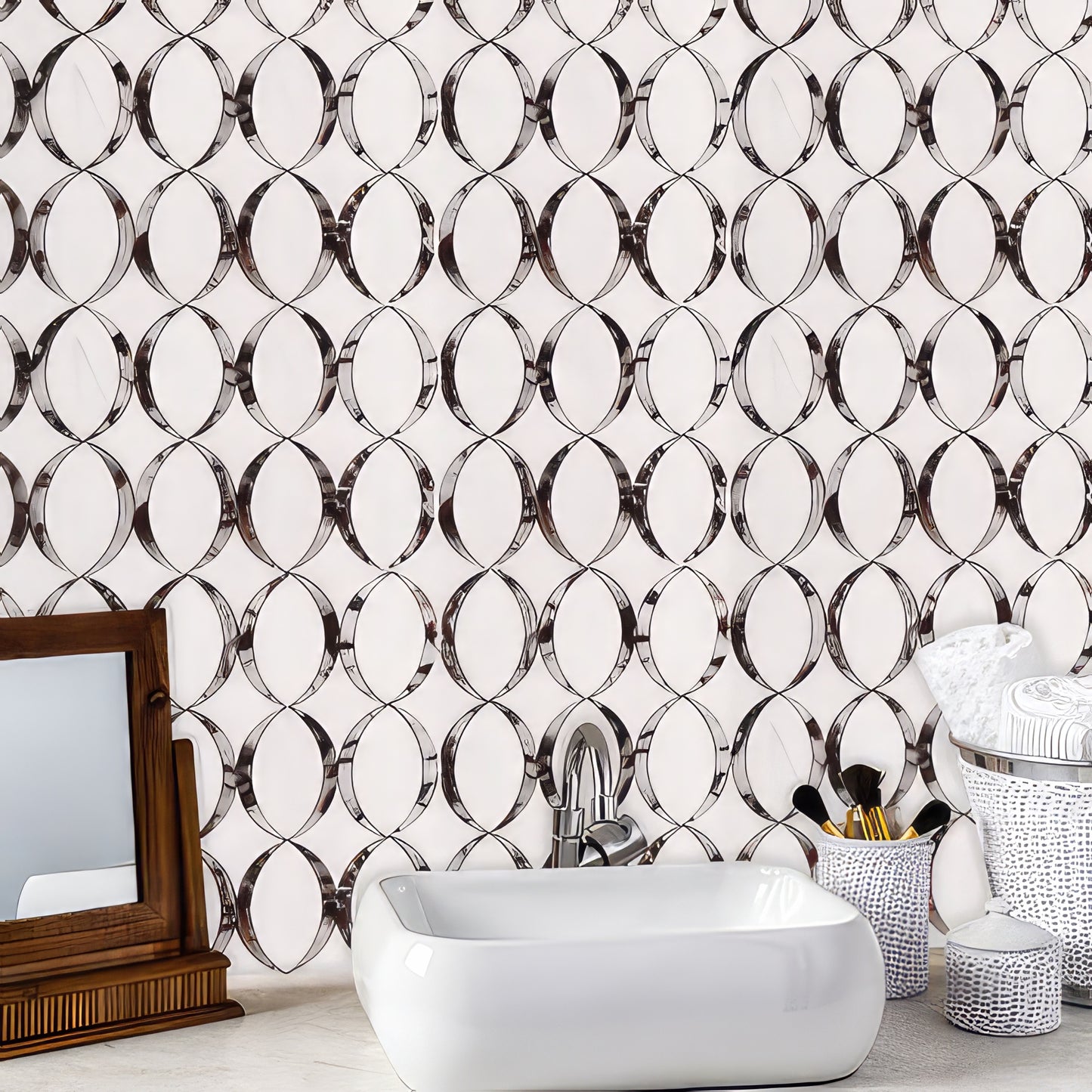 Sigma Dolomite Violetta Polished White Marble Mosaic Tile For Walls & Floors