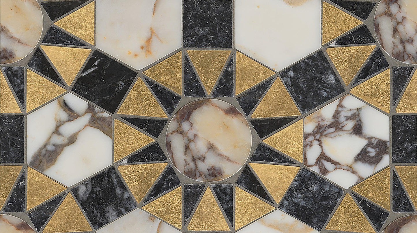 Byzantium Ephesus Gold Foil Marble Mosaic Tile For Walls & Floors - MARICERA