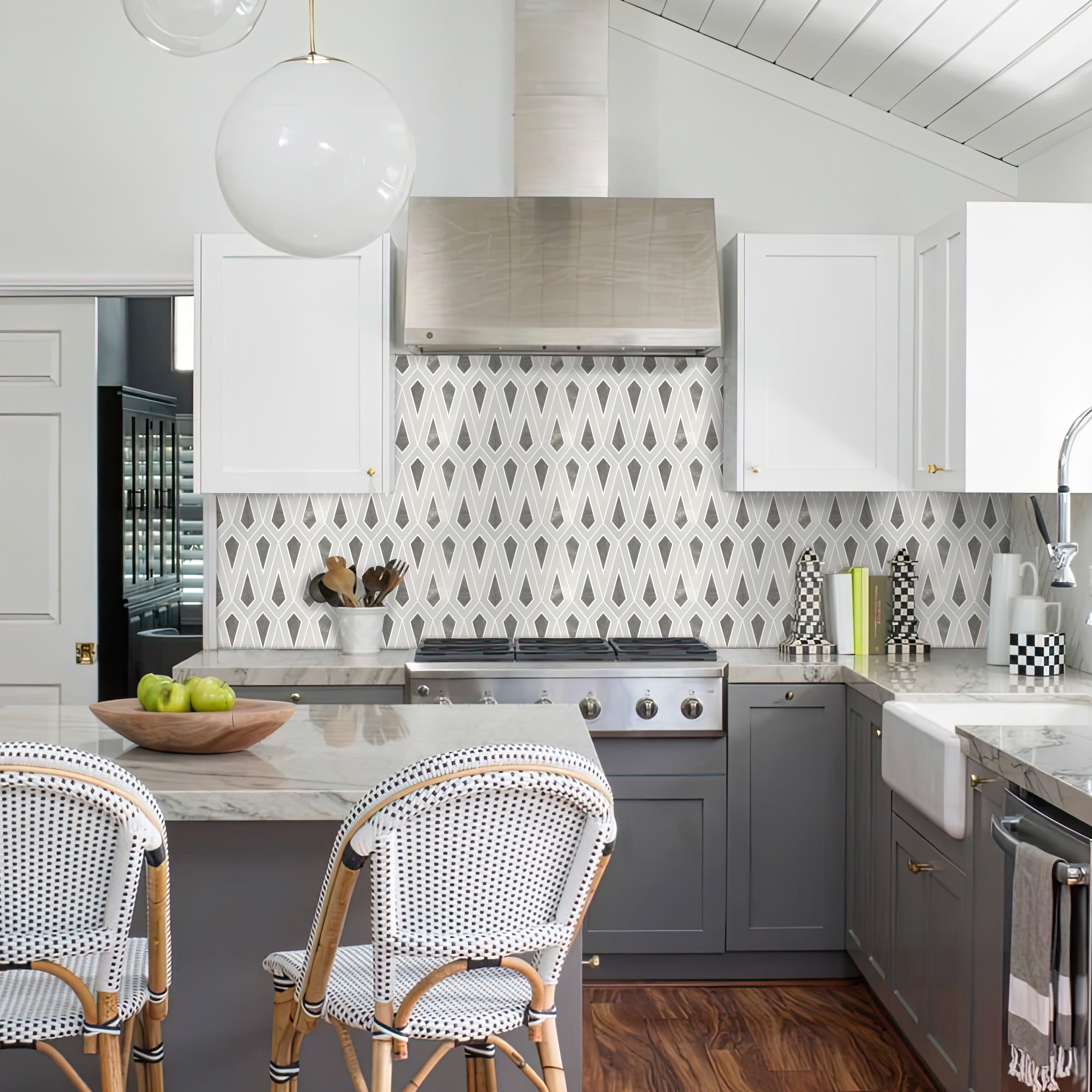 Tingle Polished White Porcelain Mosaic Tile For Walls & Floors - MARICERA