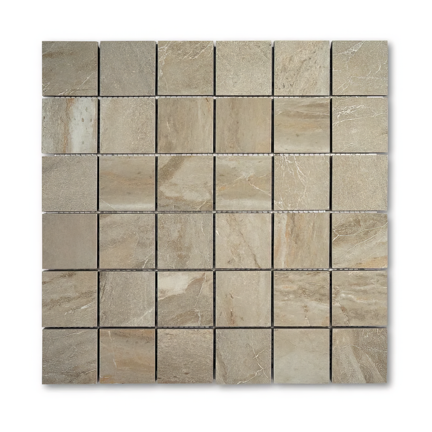 Gray 2x2 Polished Porcelain Mosaic Tile For Walls & Floors