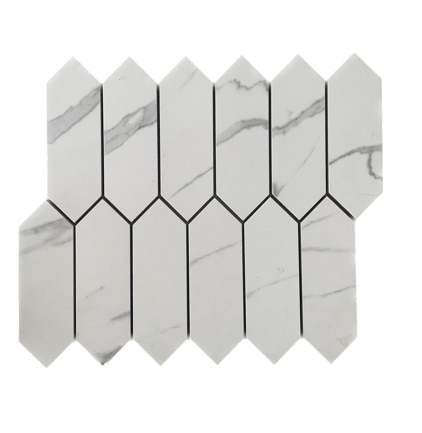 Picket Calacatta Matte White Porcelain Mosaic Tile For Walls & Floors