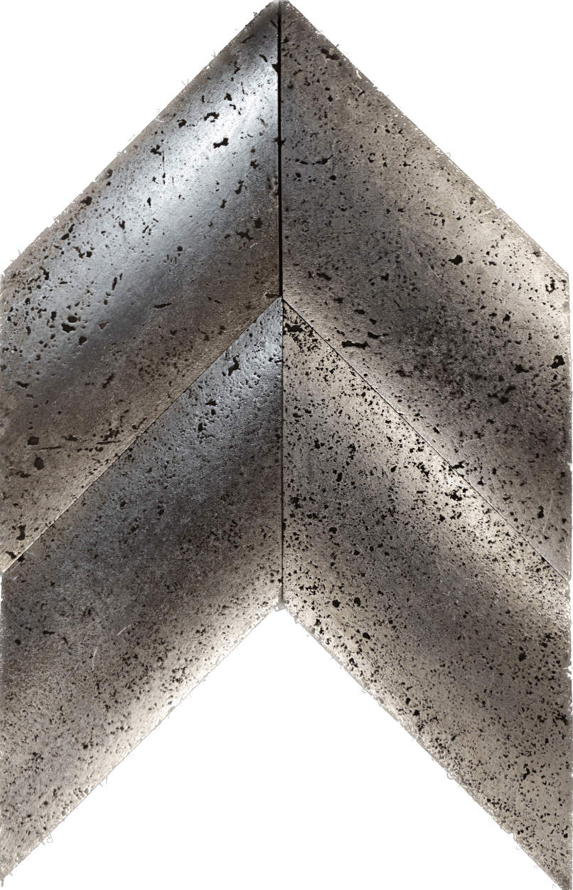 Chevron Silver Foil Travertine 4x7.5 Singular Tile For Walls & Floors - MARICERA