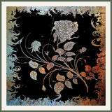 Flower Engraved Nero Black Marble Tile Mural 18x18 Flower Engraved Nero Black Marble Tile Mural 18x18
