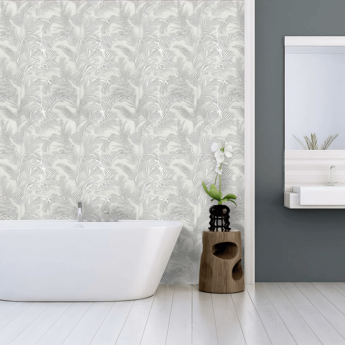 Jardin Silver 12x24 Etched White Marble Tile For Walls & Floors - MARICERA