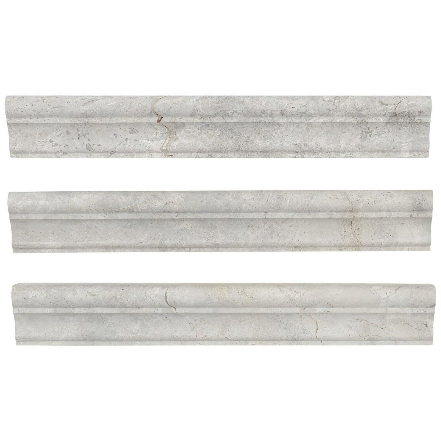 Silver Sand Chair Rail Honed Gray Limestone Tile Trim For Walls & Floors - MARICERA