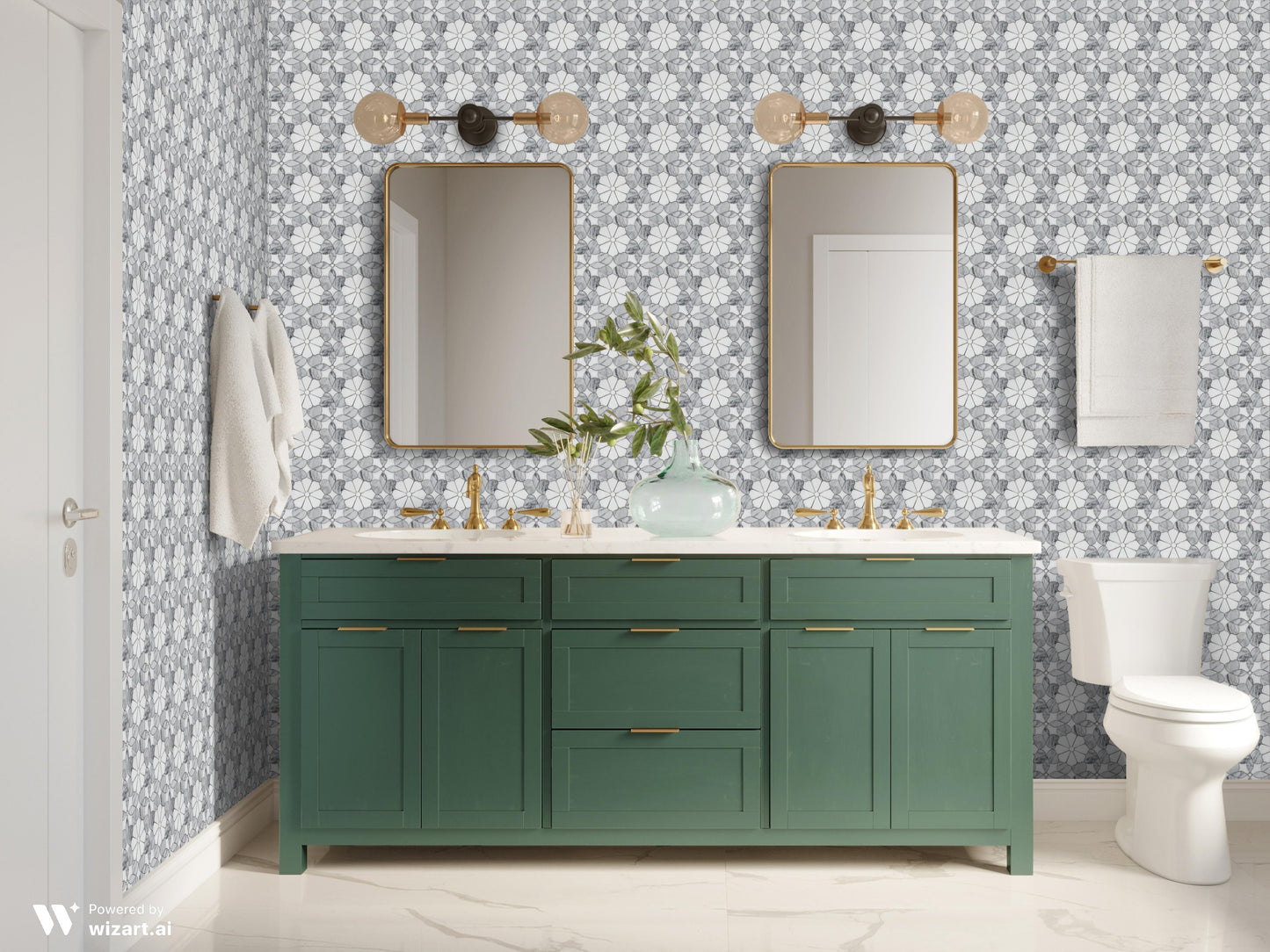 Flower Carrara Polished White Marble Mosaic Tile For Walls & Floors