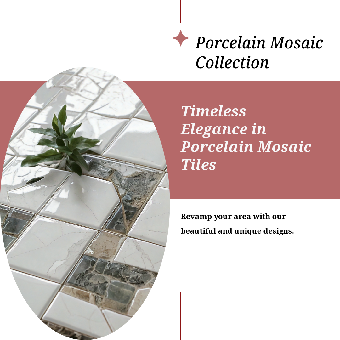 Stylish porcelain mosaic backsplash in a modern kitchen