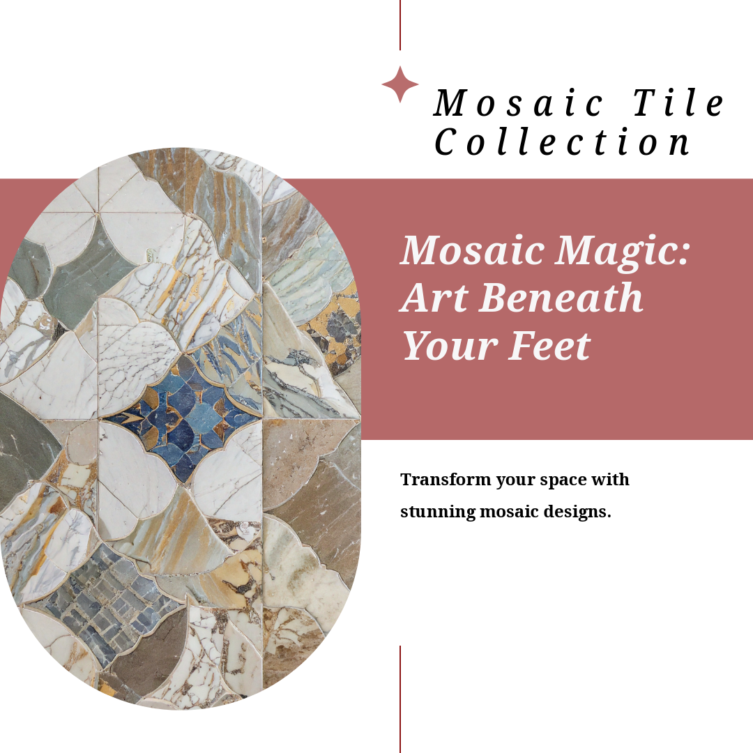 Neutral-tone marble mosaic tiles for a sleek look