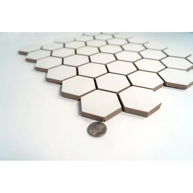 2-inch Hexagon Matte White Porcelain Mosaic Tile For Walls & Floors (Copy)