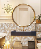 Jardin Gold Foil 12x24 Etched Glacier White Marble Tile For Walls & Floors