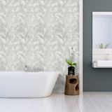 Jardin Silver Foil 12x24 Etched White Marble Tile For Walls & Floors