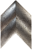 Chevron Silver Foil Travertine 4x7.5 Singular Tile For Walls & Floors