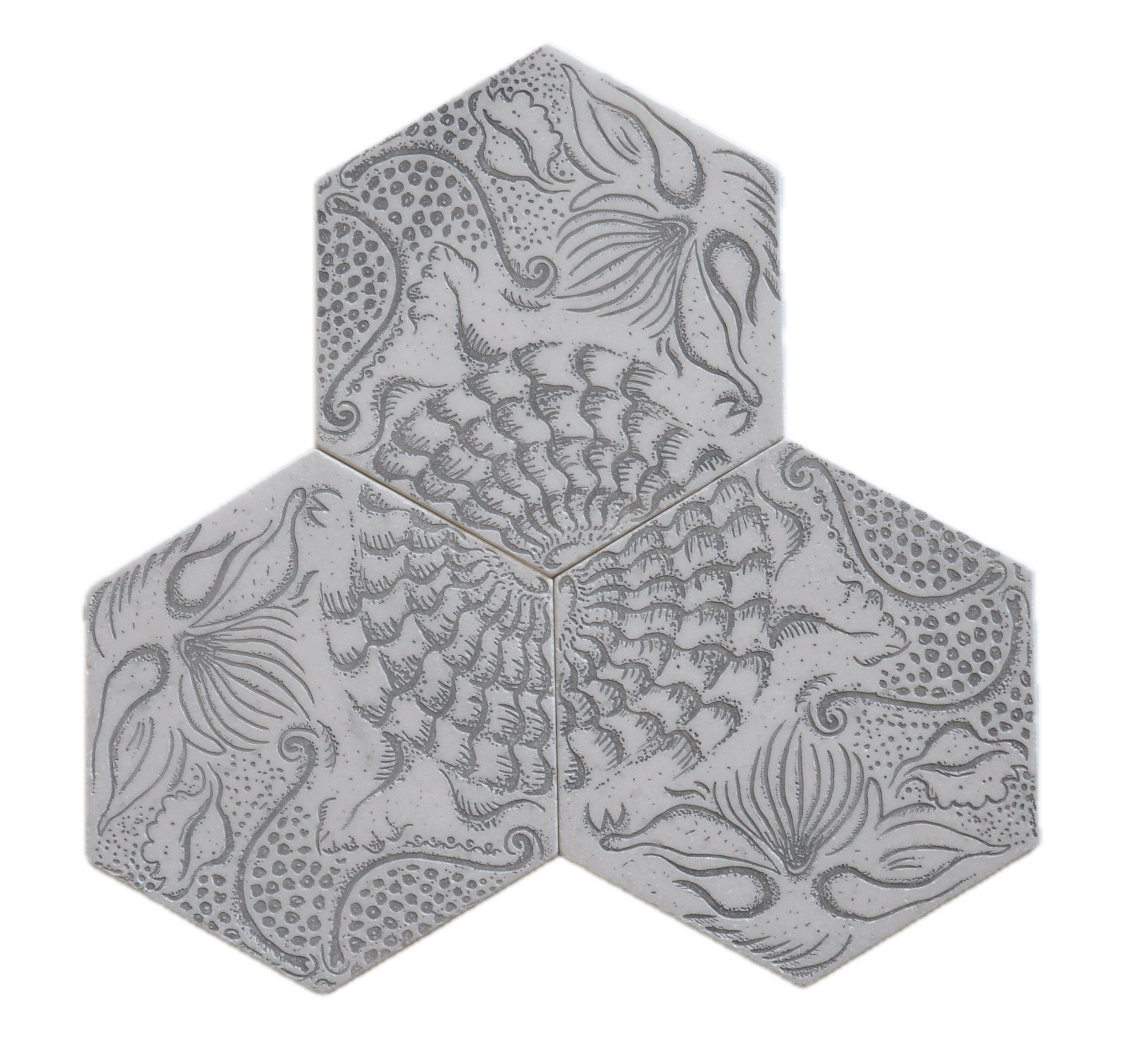 Nuhex Glacier White Etched Marble Tile Walls & Floors