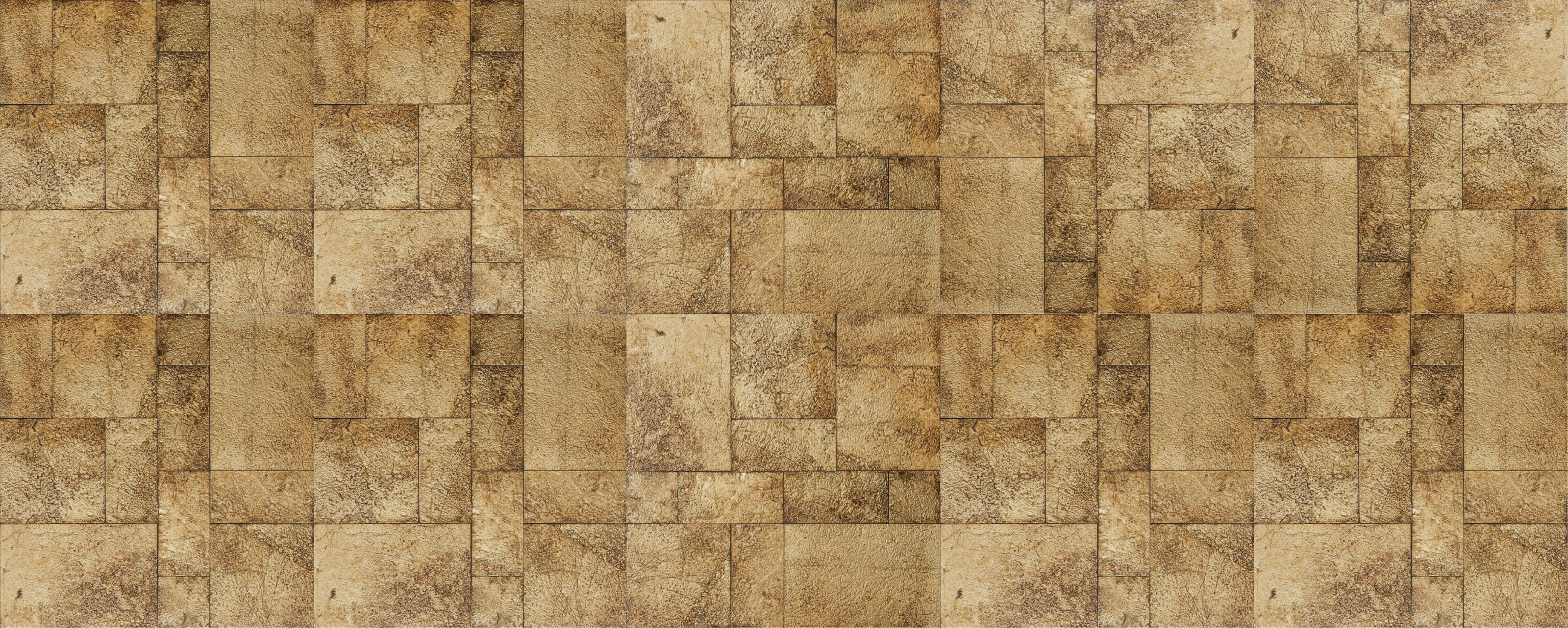 Leather Look Gold Foil 12x12 Etched Marble Mosaic Tile For Walls