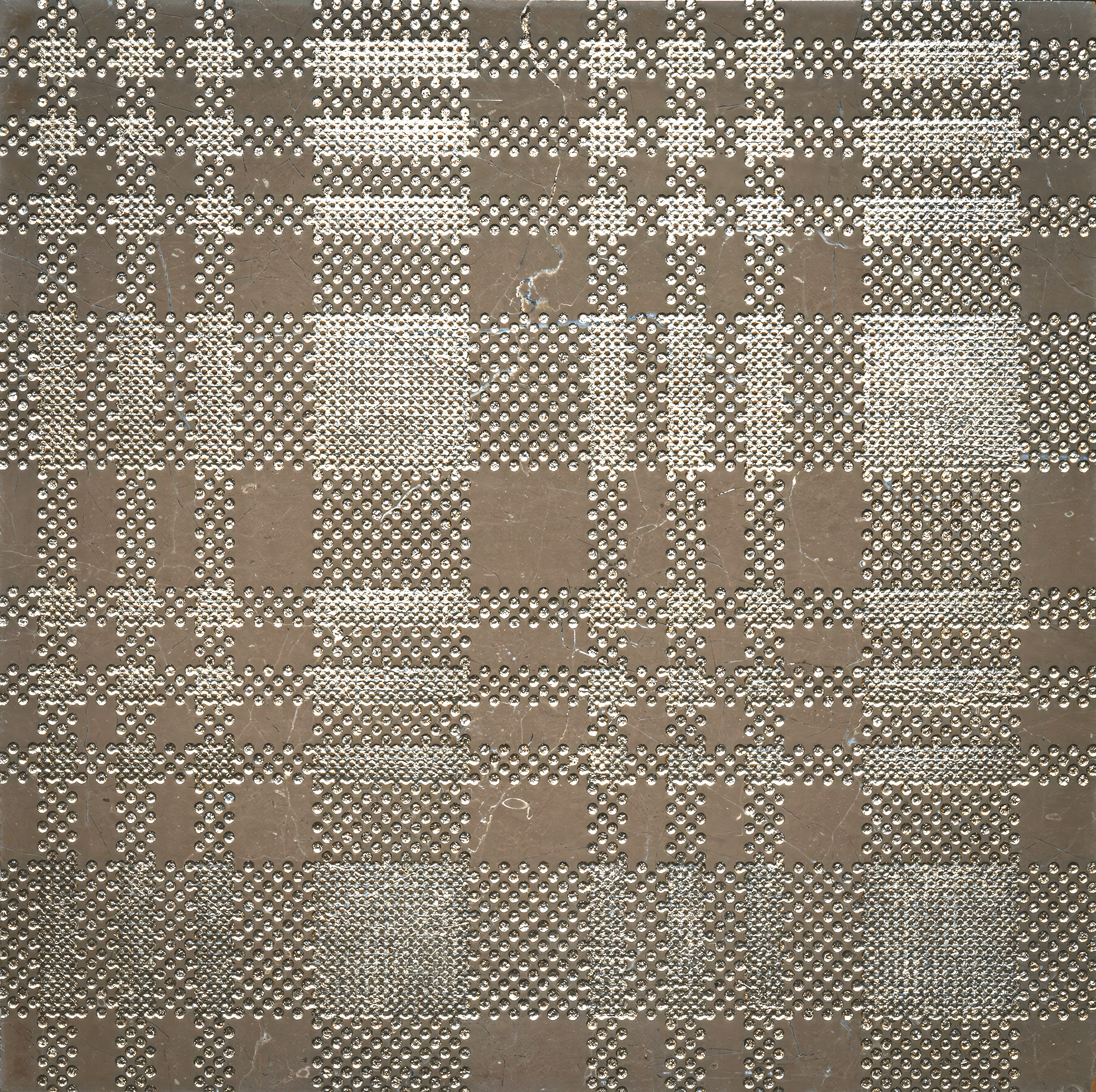 Burbery Foussana Gray 12x12 Etched Silver Foil Limestone Tile For Walls & Floors-Sample