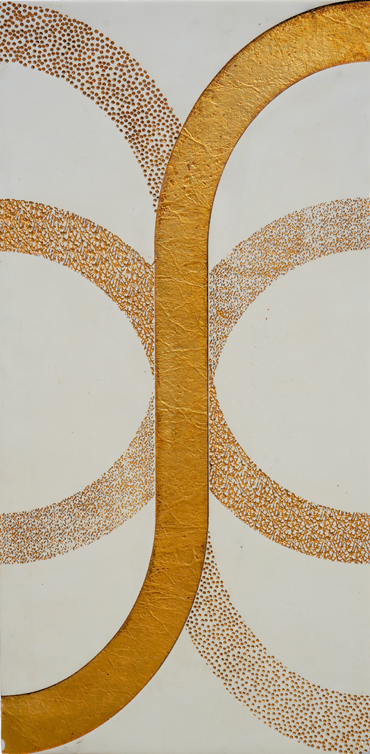 Circle Gold Foil 12x24 Etched Marble Tile For Walls & Floors-Sample