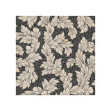 Acanthus-Leaf Engraved Crema Marfil Marble Tile-black