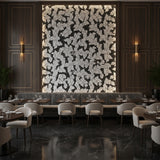 Acanthus-Leaf Engraved White Marble Tile-black