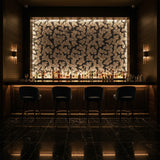 Acanthus-Leaf Engraved White Marble Tile-black