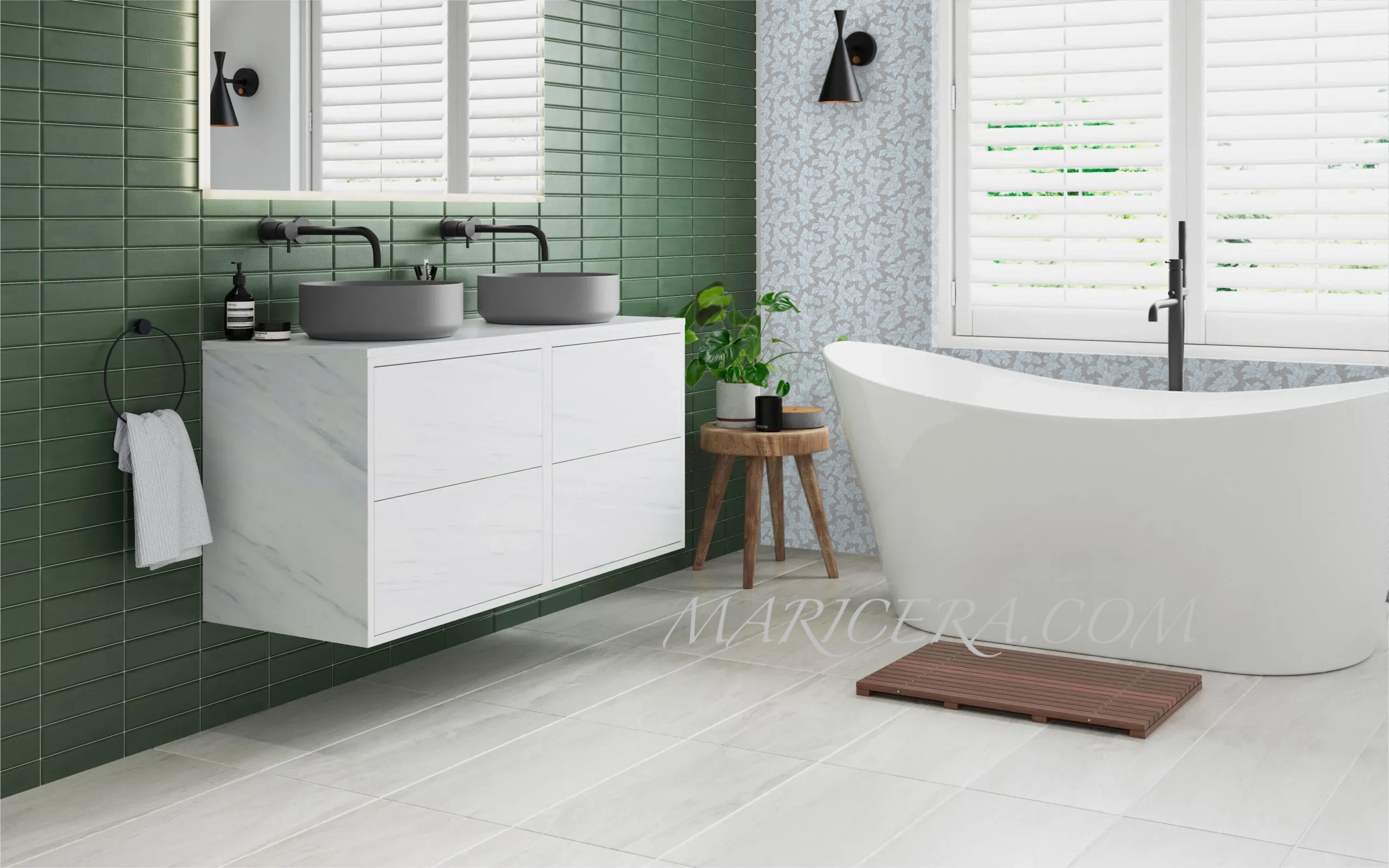 Acanthus-Leaf Engraved White Marble Tile-silver