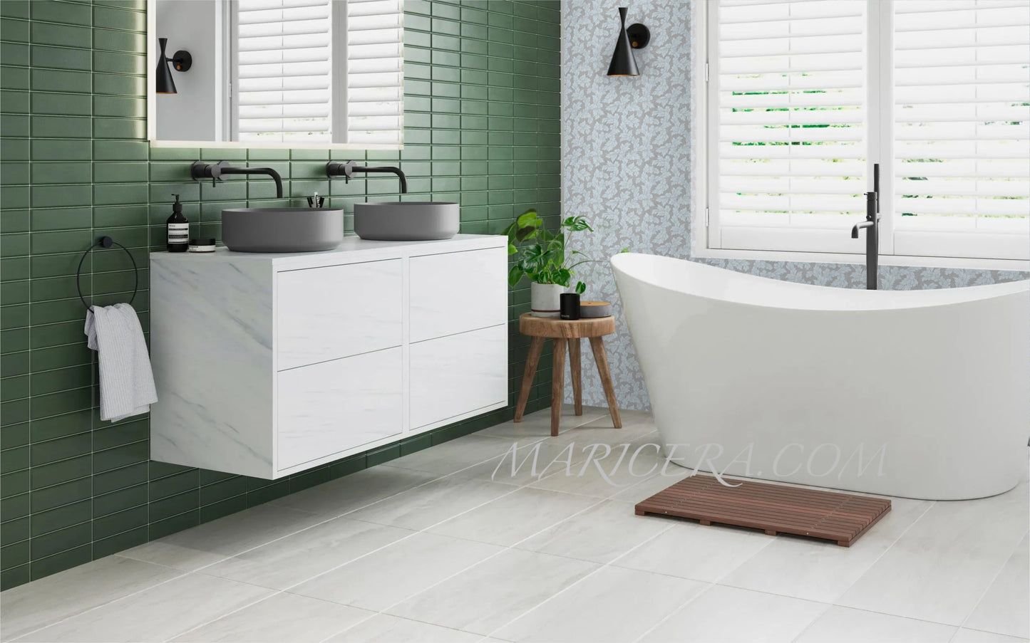 Acanthus-Leaf Engraved White Marble Tile-silver