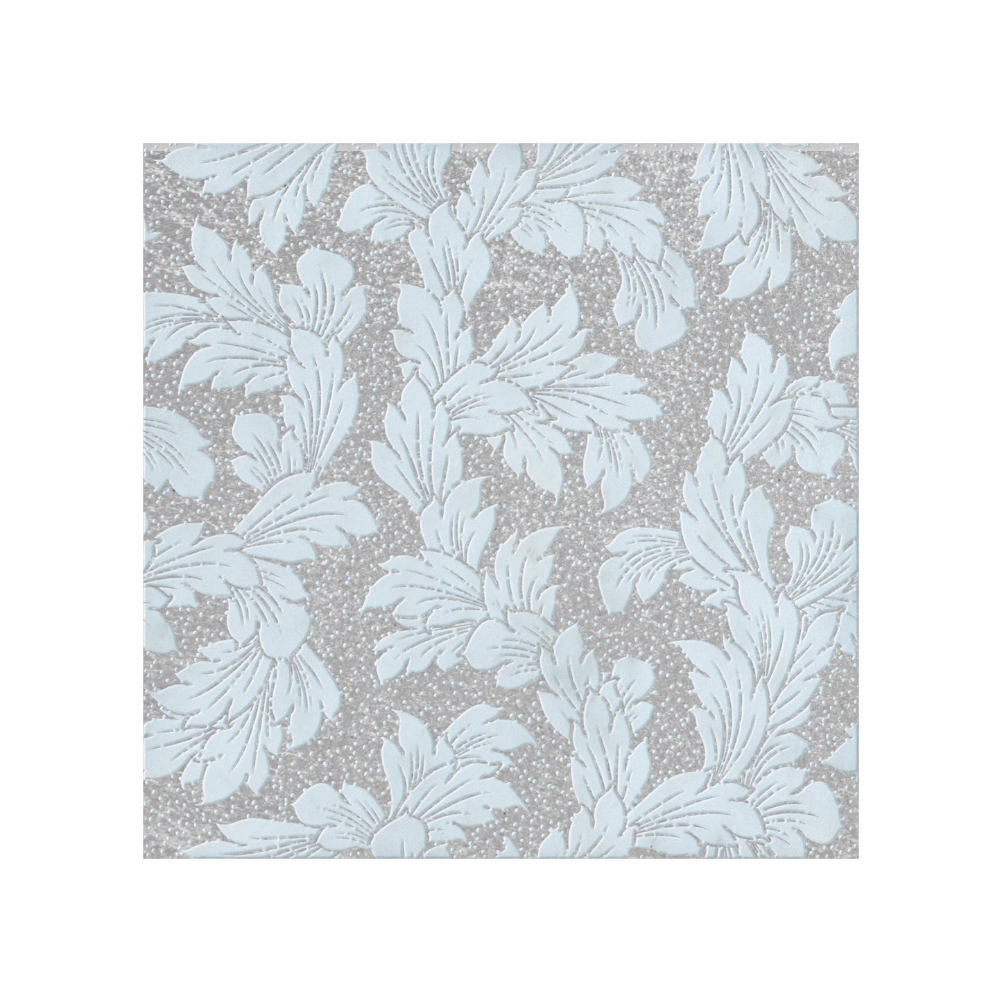 Acanthus-Leaf Engraved White Marble Tile-silver