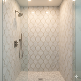 Carrara Luxe Polished White Marble Waterjet Mosaic Tile For Walls & Floors