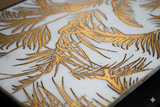 Jardin Gold Foil 12x24 Etched Glacier White Marble Tile For Walls & Floors