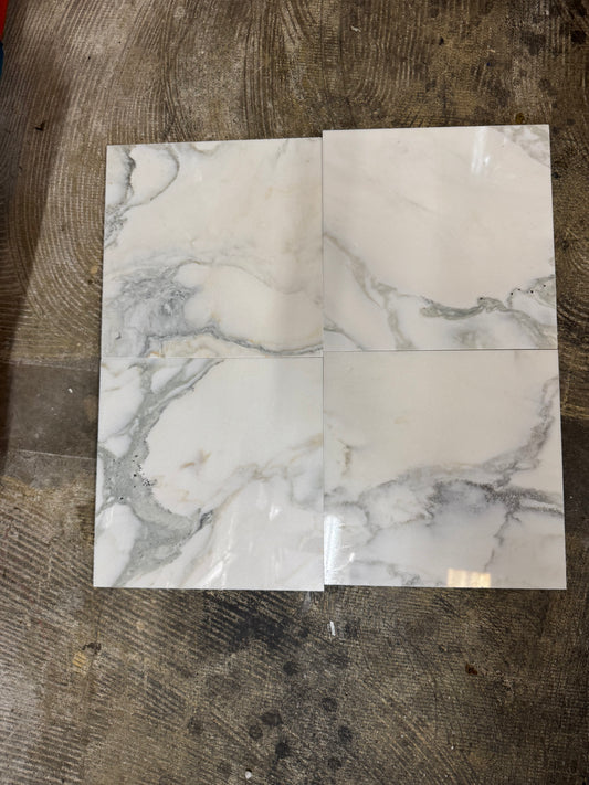 Calacatta T. 12x12 Polished Marble Tile For Walls & Floors