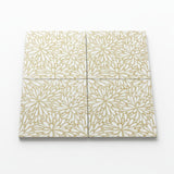 LumiFlora Engraved White Marble Tile- Glitter Gold