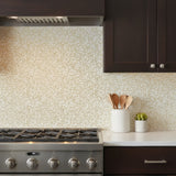 LumiFlora Engraved White Marble Tile- Glitter Gold