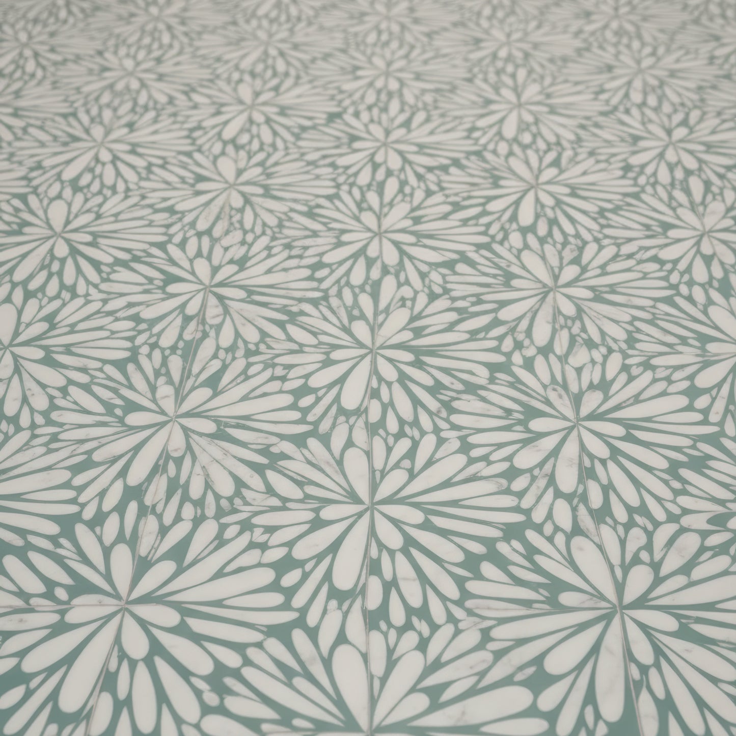 LumiFlora-Green-Engraved Marble Tile