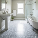 LumiFlora - Glitter Silver - Engraved Marble Tile