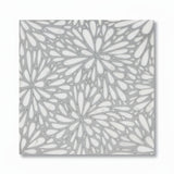 LumiFlora - Silver - Engraved Marble Tile