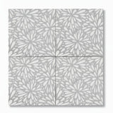 LumiFlora - Silver - Engraved Marble Tile