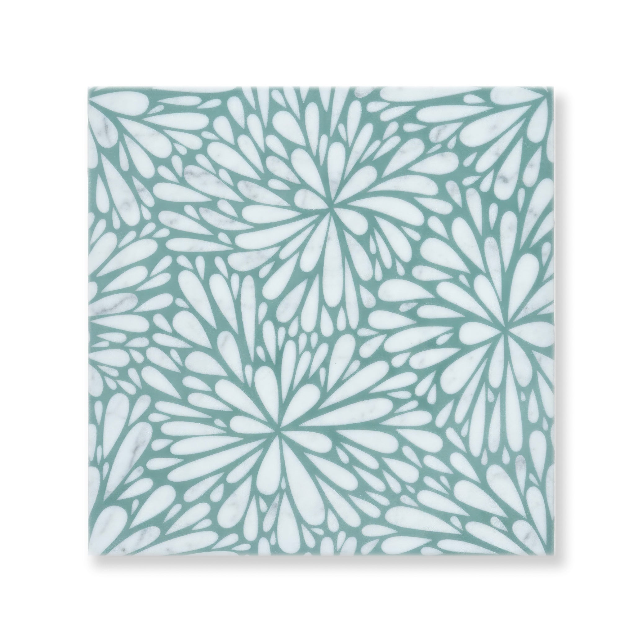 LumiFlora-Green-Engraved Marble Tile