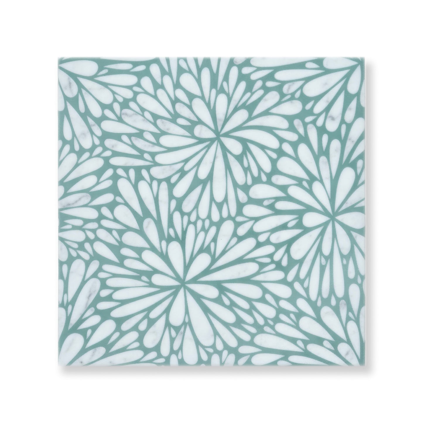 LumiFlora-Green-Engraved Marble Tile