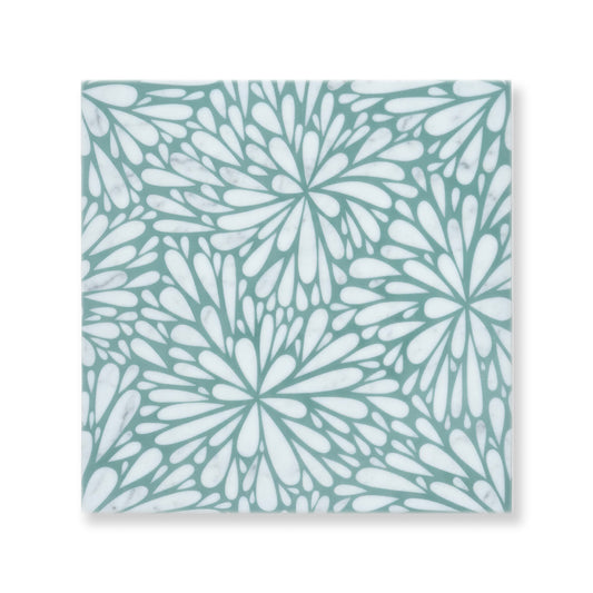 LumiFlora-Green-Engraved Marble Tile