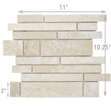 Brick Travertine Beige Honed and Filled Mosaic Tile For Walls & Floors