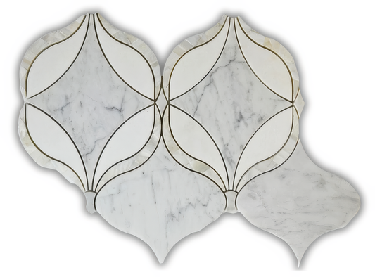 Oriental Thasos Carrara Mother of Pearl Polished White Marble Mosaic Tile For Walls & Floors