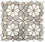 Flower Mix Polished White Porcelain Mosaic Tile For Walls & Floors