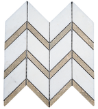 Chevron Glacier White Honed Marble Mosaic Tile For Walls & Floors