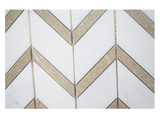Chevron Glacier White Honed Marble Mosaic Tile For Walls & Floors